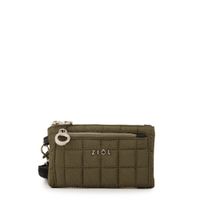 Monedero bolsillo frontal pequeña nacha verde oliva