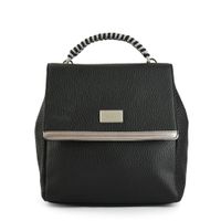 Mochila con tapa mediana alicia negro