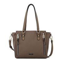 Cartera tote tres divisiones grande penny taupe oscuro