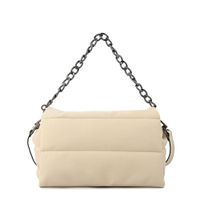 Cartera bandolera con tapa mediana silvi blanco crudo