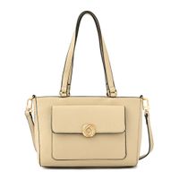 Cartera tote mediana agata beige
