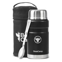 Termo Comida BossCamp 750 ml Negro Acero Inox Bolso Cuchara