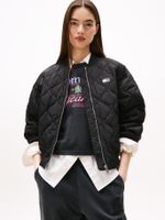 Chaqueta Bomber Acolchada Con Logo Negro Tommy Jeans