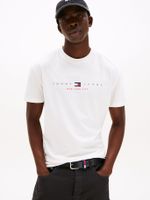 Polera Flag Linear Logo Blanco YBL Tommy Jeans