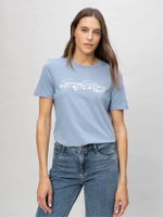 Polera Con Logo Gráfico Regular Fit Celeste Tommy Hilfiger