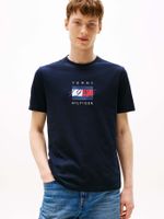 Polera Con Logo Flag Gráfico Azul Tommy Hilfiger