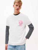 Polera Novelty Con Estampado Blanco YBL Tommy Jeans