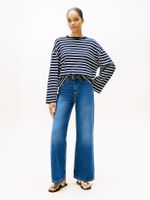 Jeans De Pernera Ancha Y Talle Alto Azul Tommy Hilfiger