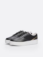 Zapatillas Monogram De Cuero Negro Tommy Hilfiger