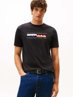 Polera Colour Block Graphic Logo Negro Tommy Hilfiger