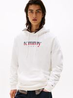 Polerón Hoodie Con Logo Blanco Tommy Jeans