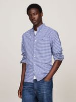 Camisa Heritage Oxford Gingham Regular Fit Celeste Tommy Hilfiger