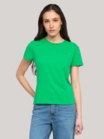 Polera De Corte Regular Con Logo Verde Tommy Hilfiger