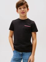 Polera Con Bolsillo Distintivo Negro Tommy Hilfiger