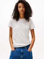 Polera Regular Fit Logo Lineal Gris Tommy Jeans