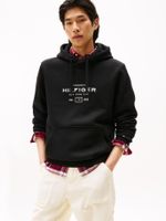 Polerón Hoodie Oval Logo Gráfico Negro Tommy Hilfiger