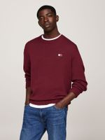 Sweater Con Logo De Parche Burdeo Tommy Hilfiger