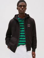 Polerón Hoodie Con Cierre Negro Tommy Hilfiger