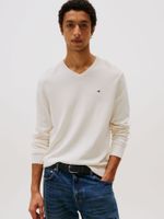 Sweater Básico Signature V-Neck Blanco Tommy Hilfiger