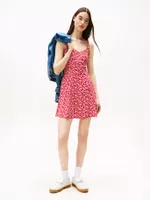 Vestido Extra Slim De Corte Evasé Rojo Tommy Jeans