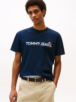 Polera Con Logo De Parche Azul C1G Tommy Jeans