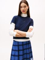 Polera Regular Fit Logo Lineal Azul Tommy Jeans