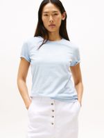 Polera Con Logo Bordado Celeste C1O Tommy Hilfiger