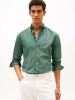 Camisa Micro Print Regular Fit Verde Tommy Hilfiger