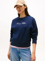 Polerón Con Logo Scrip Bordado Azul C1G Tommy Hilfiger