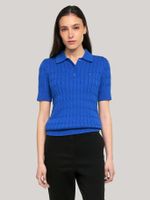 Sweater Cable Solid Azul Tommy Hilfiger