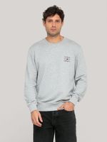 Polerón Solid Stack Logo Gris Tommy Hilfiger