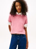 Polera Regular Fit Logo Lineal Rosado Tommy Jeans