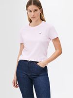 Polera De Corte Regular Con Logo Rosado Tommy Hilfiger