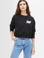 Polerón Cropped Bubble Logo Negro Tommy Jeans