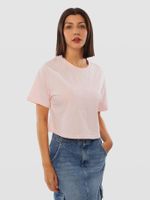 Polera Tonal Crest Logo Rosado Tommy Jeans