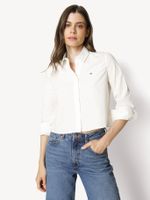 Camisa Classic Poplin Cropped Blanco Tommy Hilfiger