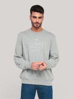 Polerón Con Logo Bordado Gris Tommy Hilfiger