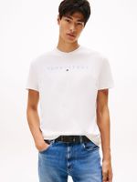 Polera Con Logo Lineal Blanco Tommy Jeans