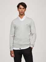 Sweater Básico Signature Neck Gris Tommy Hilfiger