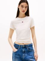 Polera Slim Fit Con Logo Lineal Blanco YBH Tommy Jeans