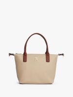 Tote Popette Con Logo Beige Tommy Hilfiger