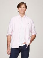 Camisa Heritage De Rayas Regular Rosado Tommy Hilfiger