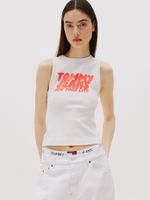 Polera Bubble Con Logo Blanco Tommy Jeans
