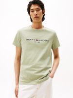 Polera Organic Cotton C Logo Slim Verde Tommy Hilfiger