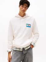 Polerón Hoodie Flag Con Logo Gráfico Blanco Tommy Jeans