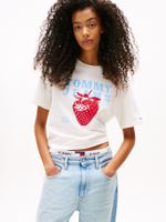 Polera Strawberry Logo Blanco YBL Tommy Jeans