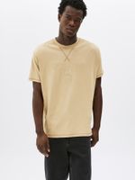 Polera Tonal Crest Logo Relaxed Fit Beige Tommy Jeans