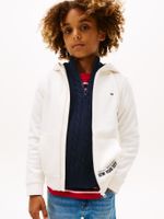 Polerón Hoodie Con Cierre Blanco Tommy Hilfiger