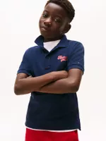 Polo Varsity y Logo Gráfico De Niño Azul Tommy Hilfiger