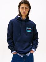 Polerón Hoodie Flag Con Logo Gráfico Azul Tommy Jeans